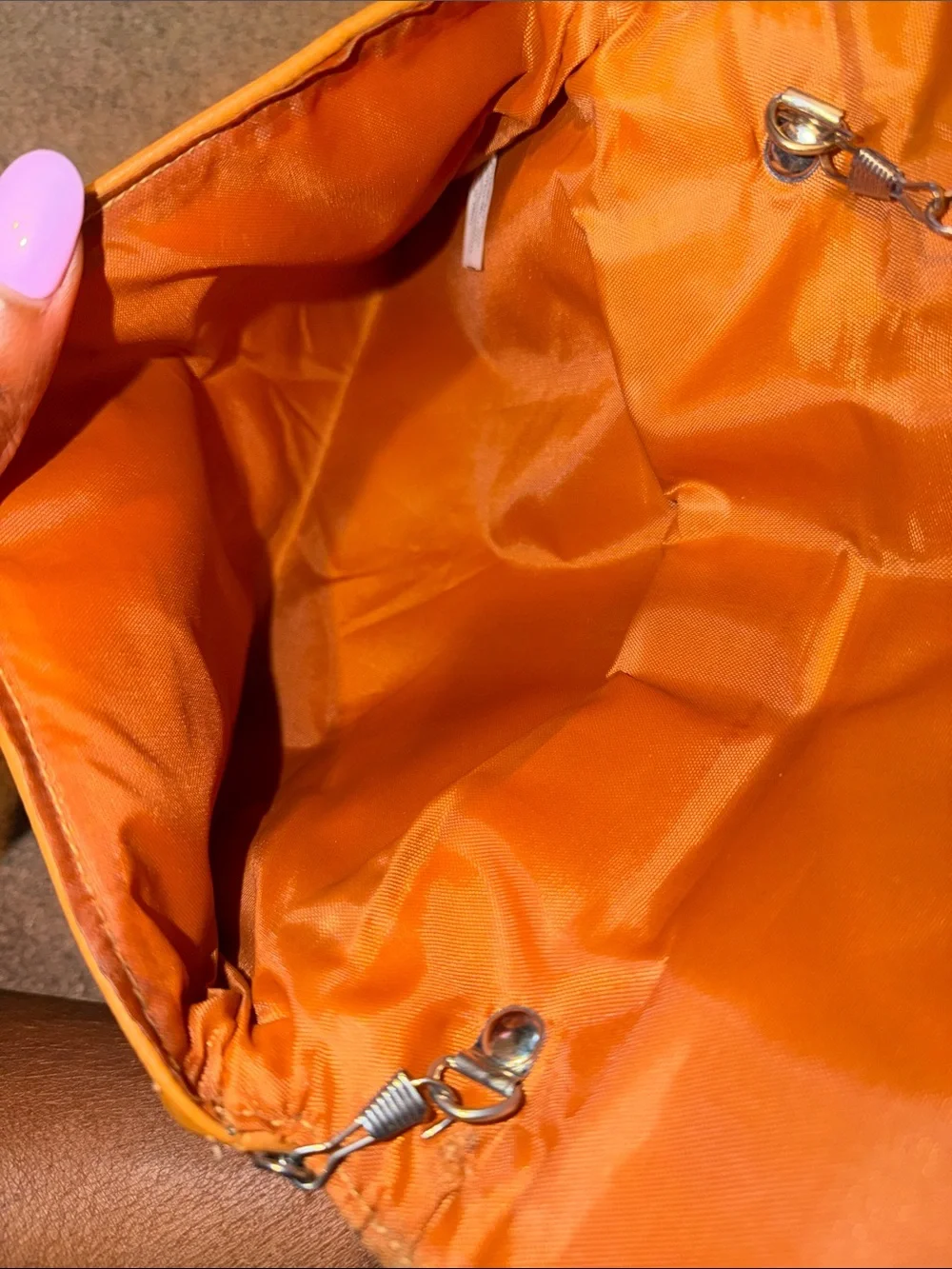 Women’s  Tan Leather Zip Clutch